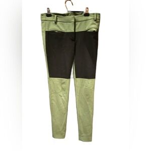 Tibi Army Green Black Color Block Pants Size 4